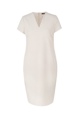 WINDSOR. Crêpe-Kleid mit V-Ausschnitt in Hellbeige