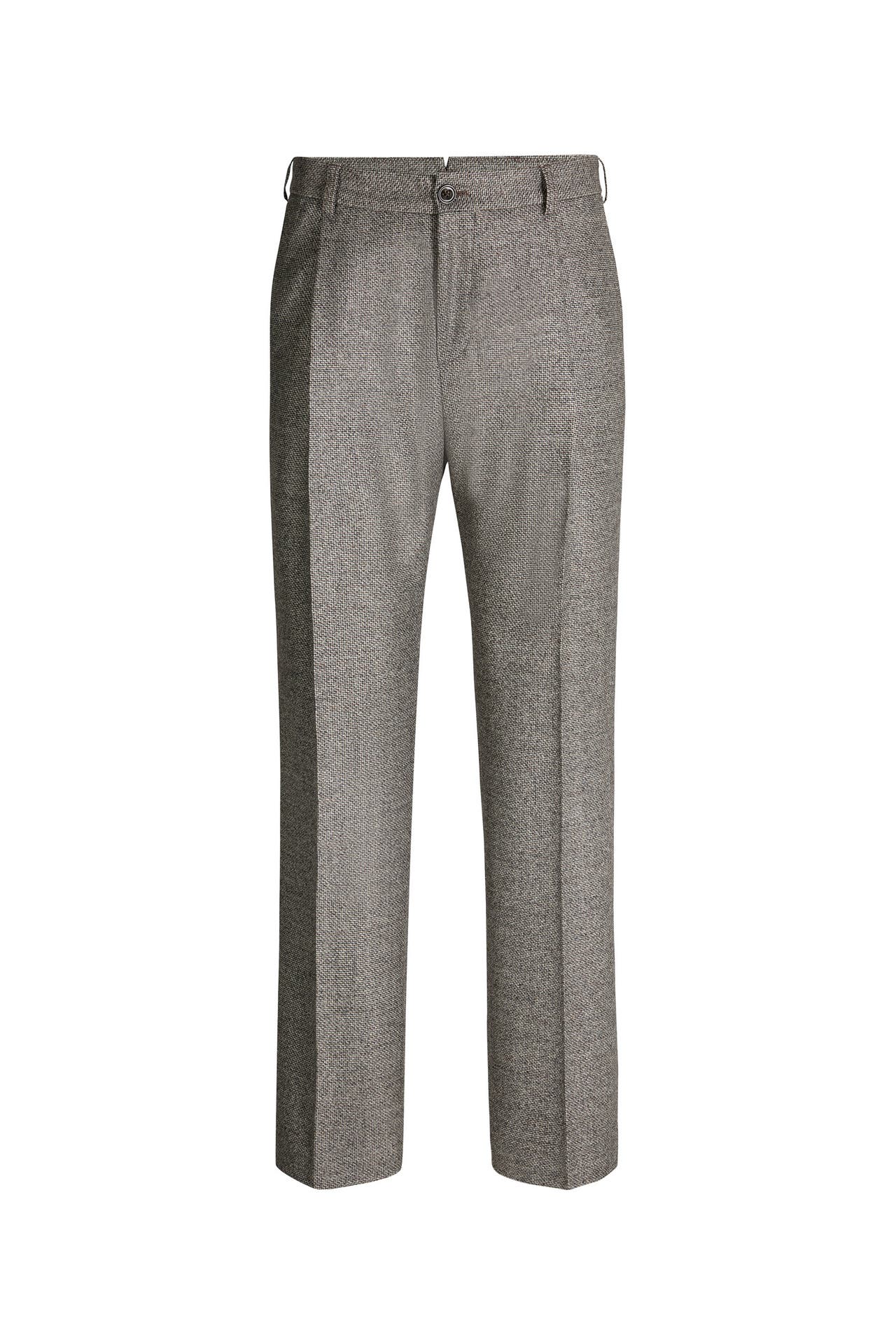 WINDSOR. Business-Hose Francos grau-braun strukturiert Slim, Bild 1