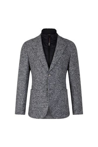 WINDSOR. Business-Sakko Triest blau-weiß gemustert Regular Fit