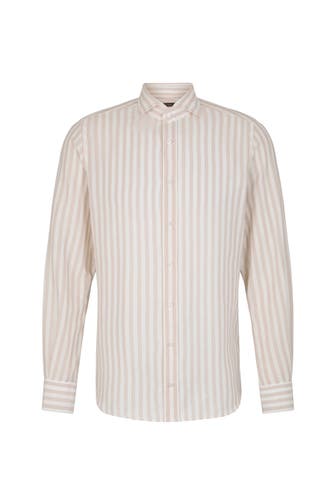 WINDSOR. Business-Hemd Lano beige-weiß gestreift Regular Fit