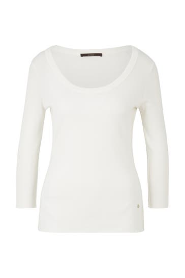 WINDSOR. T-Shirt Tencel-Baumwoll-Ripp-Longsleeve in Ecru ecru