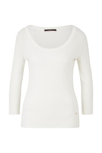WINDSOR. Tencel-Baumwoll-Ripp-Longsleeve in Ecru