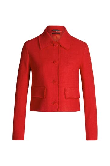 WINDSOR. Blazer Baumwoll-Summer-Tweed-Kurz-Blazer in Rot rot