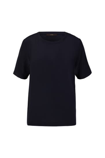 WINDSOR. T-Shirt Seiden-Kurzarm-Shirt in Ecru navy