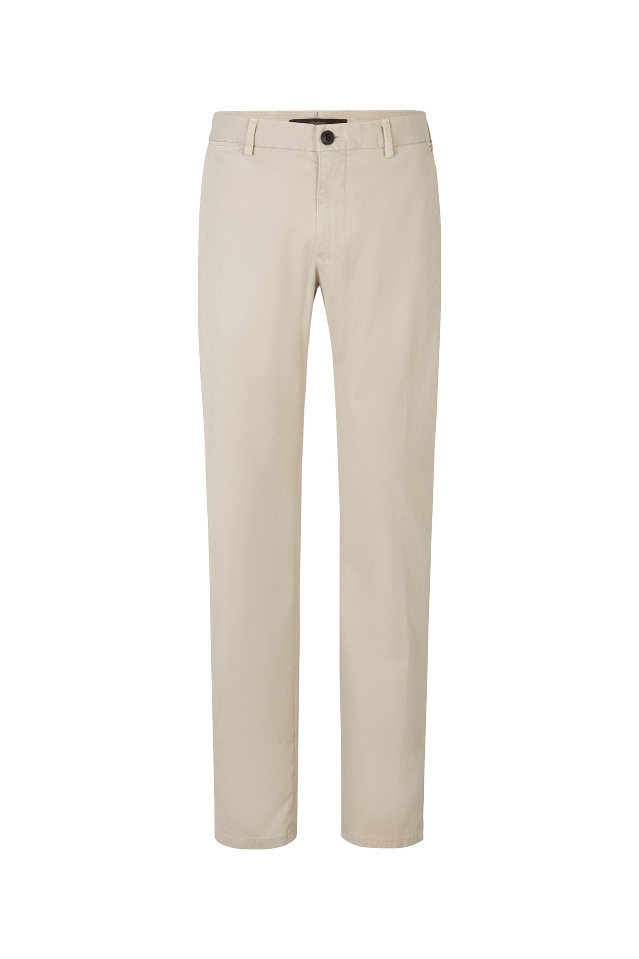 WINDSOR. Stoffhose Baumwoll-Chino Cino mit Struktur in Steingrau beige Slim, Bild 1