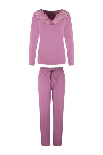 LINGADORE Pyjama Nachtwäsche Heather rose