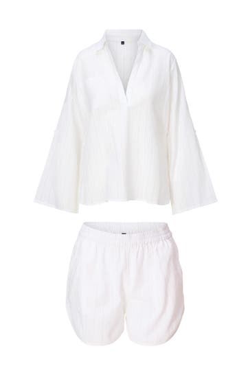 LINGADORE Pyjama Shortama Weiß