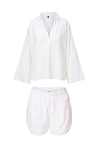LINGADORE Pyjama Shortama Weiß
