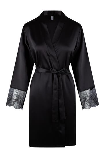 LINGADORE Bademantel Schwarz