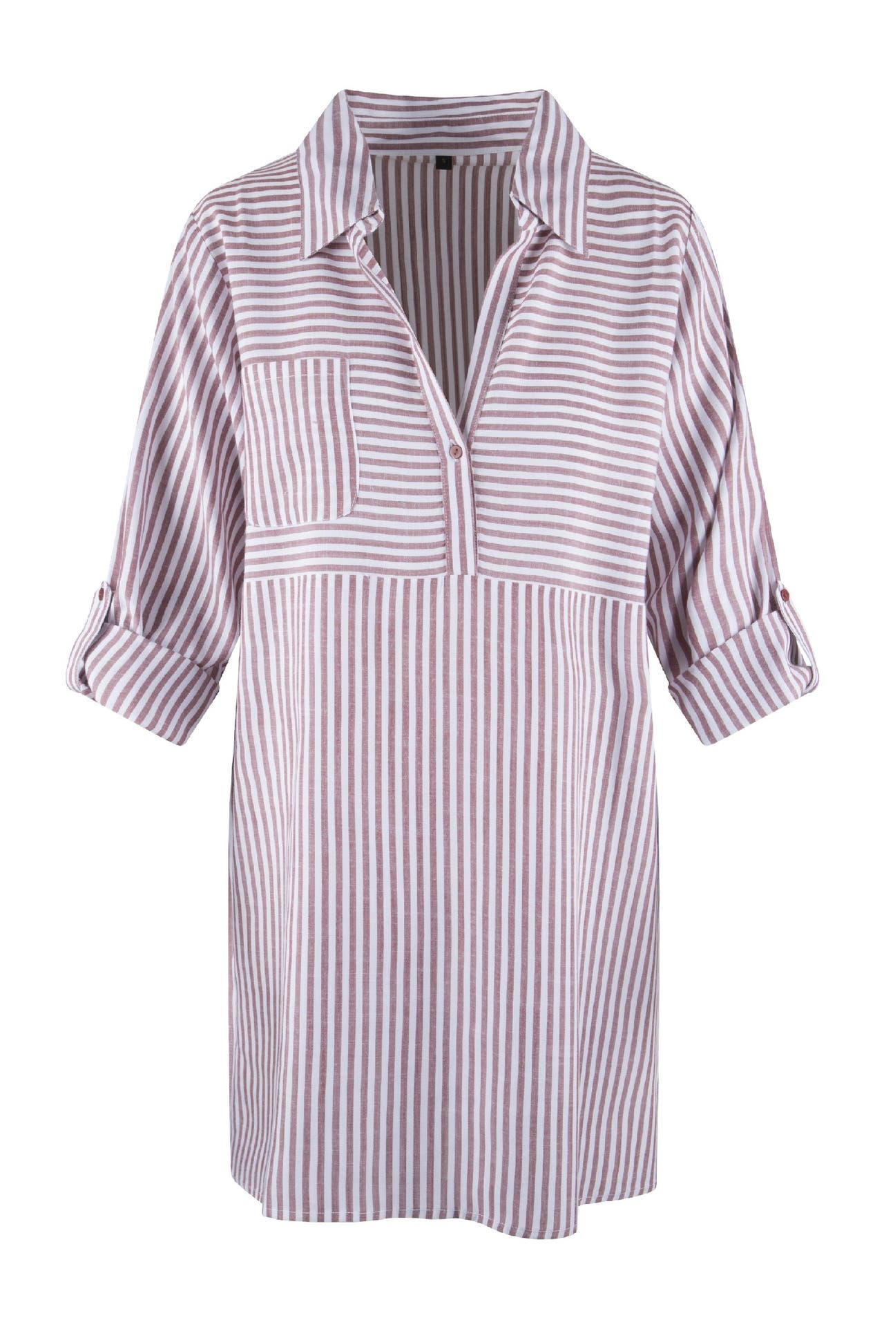 LINGADORE Homewear Tunik Soft bordeaux stripe, Bild 1