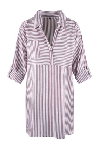 LINGADORE Homewear Tunik Soft bordeaux stripe