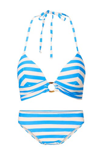 LINGADORE Bikini Triangle Ortensia blue stripe