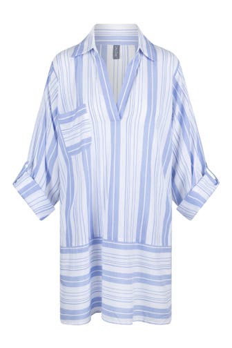 LINGADORE Oberteil Pyjama Blaue Streifen