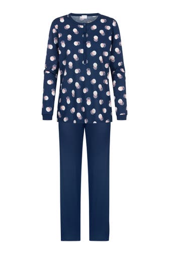 MEY Pyjama Serie Scribbled Dots Deep Marine