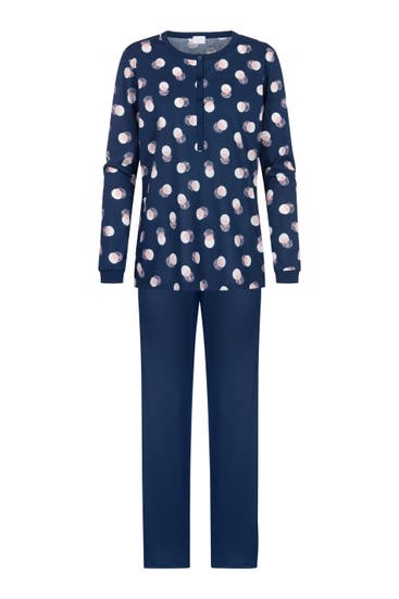 MEY - Pyjama Serie Scribbled Dots Deep Marine