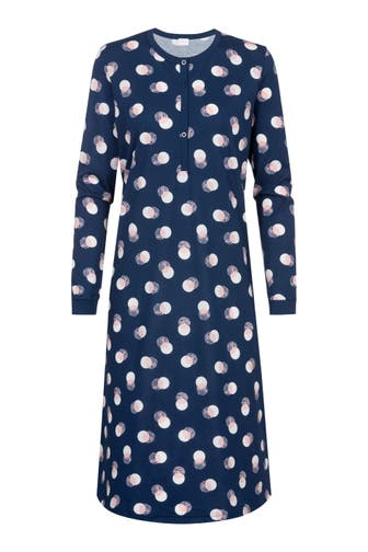 MEY Nachthemd Serie Scribbled Dots Deep Marine