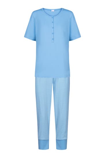 MEY Pyjama Serie Small Stripes Summer Blue