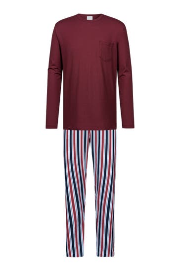 MEY Pyjama Serie Red'n Blue Stripes Imperial Red