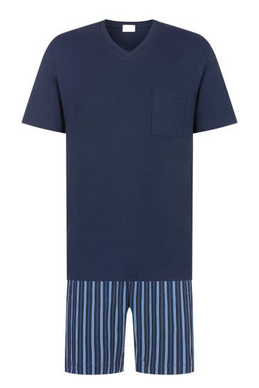 MEY Pyjama Serie Straight Yacht Blue