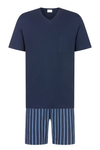 MEY Pyjama Serie Straight Yacht Blue