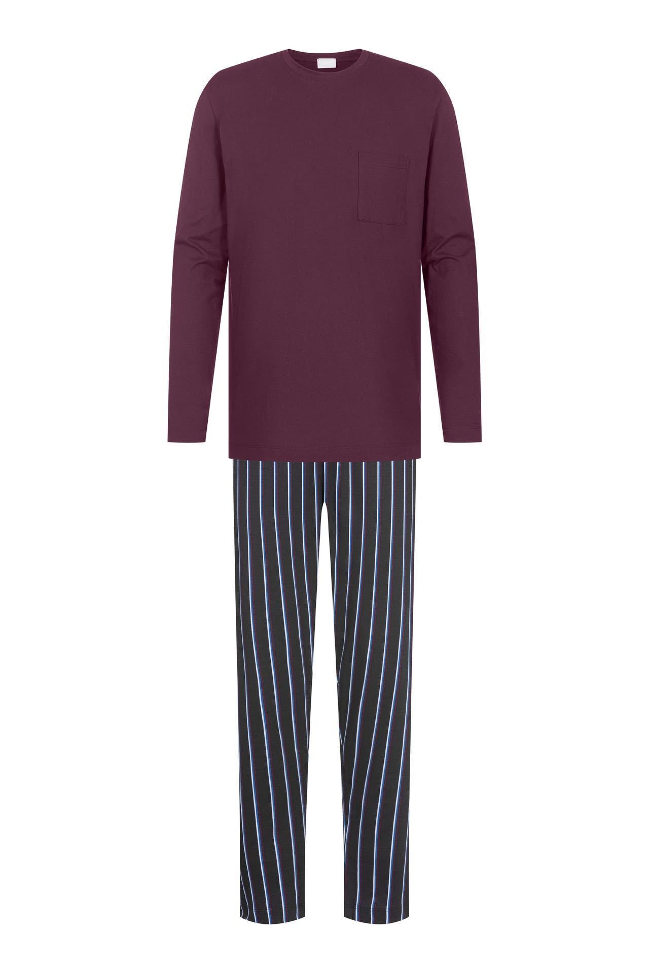 MEY Pyjama Serie Contrast Stripe Kumkum Red, Bild 1