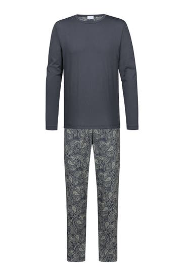 MEY Pyjama Serie Evening Paisley Lava Grey