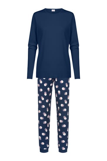 MEY Pyjama Serie Scribbled Dots Deep Marine