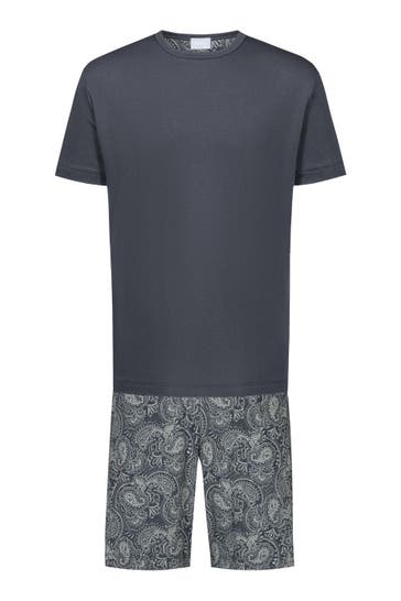 MEY Pyjama Serie Evening Paisley Lava Grey