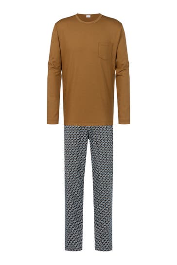 MEY Pyjama Serie Hexagon Cognac