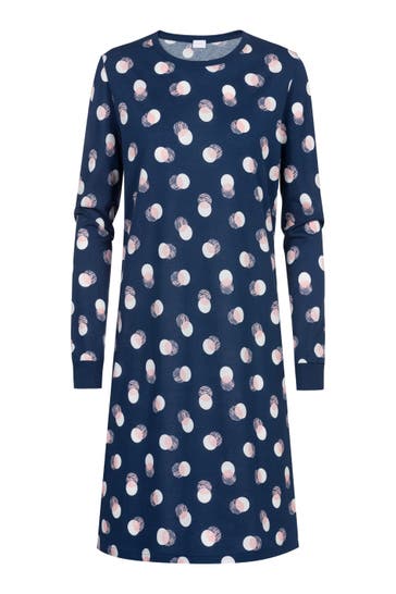 MEY Nachthemd Serie Scribbled Dots Deep Marine