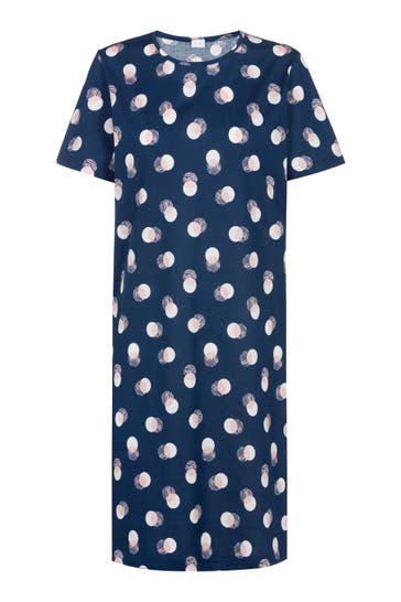 MEY Nachthemd Serie Scribbled Dots Deep Marine