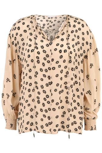 FROGBOX Casual-Bluse Daisy Smile BEIGE