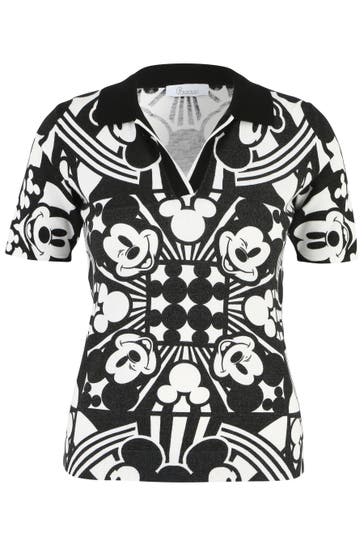 PRINCESS GOES HOLLYWOOD T-Shirt Polo Mickey Ornament Print SCHWARZ