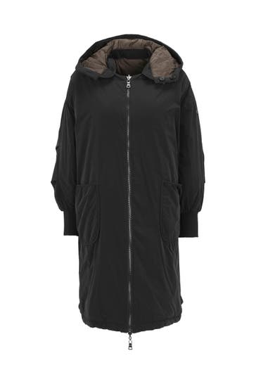 BLONDE NO. 8 Mantel MILKA zum Wenden BLACK DARK TAUPE