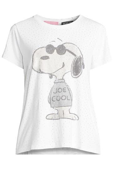 FROGBOX T-Shirt mit Schmucksteinen clear white