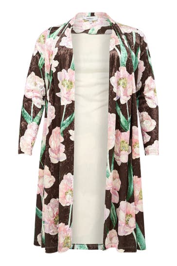 YOEK Strickjacke mit Druck braun