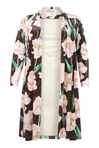 YOEK Strickjacke mit Druck braun