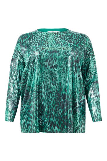 YOEK Top mit Druck grün