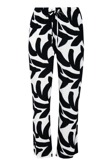 YOEK Stoffhose mit Druck weiß Straight