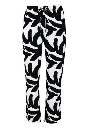 YOEK Stoffhose mit Druck weiß Straight