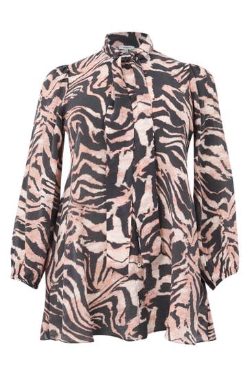 YOEK Blusenshirt mit Druck schwarz