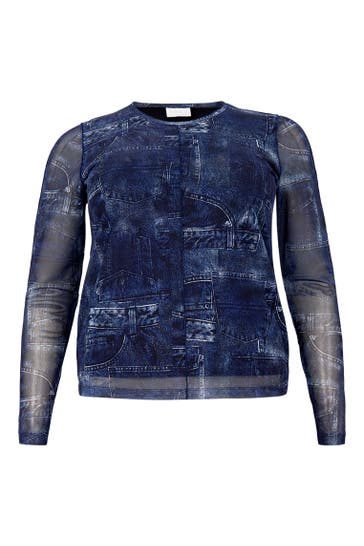 YOEK Tunika mit Langarm blau