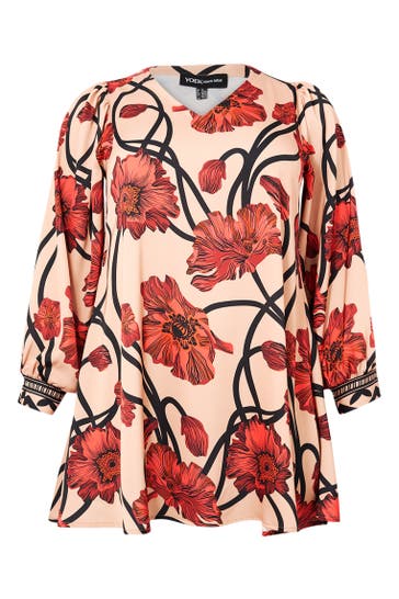 YOEK Tunika Lockere Passform rot