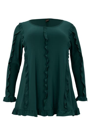 YOEK Tunika ausgestellte dunkelgrün