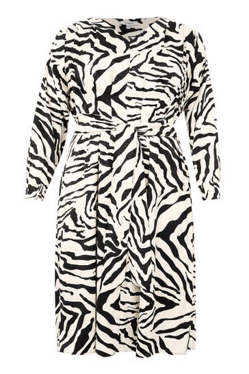 YOEK Midikleid mit V-Ausschnitt schwarz