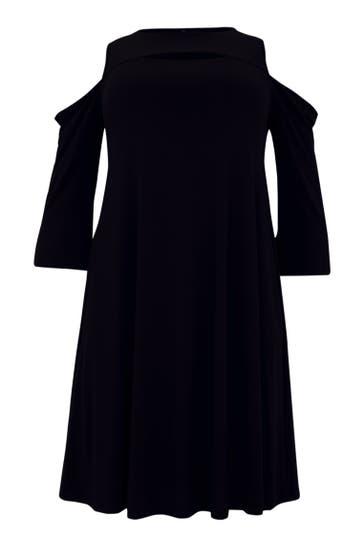 YOEK Casual-Kleid mit Cut-Out schwarz
