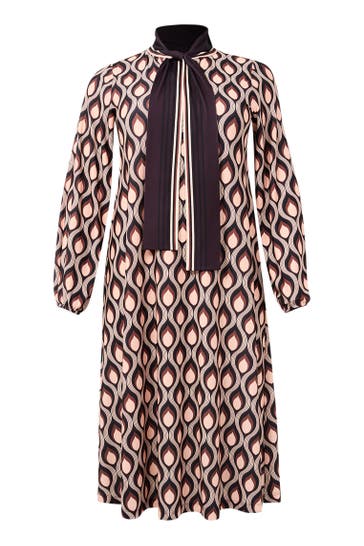 YOEK Midikleid mit Druck lila