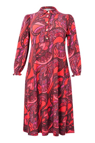 YOEK Midikleid mit Druck rot