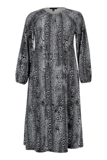 YOEK Casual-Kleid mit Langarm grau