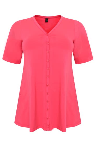 YOEK Tunika mit kurzarm rosa